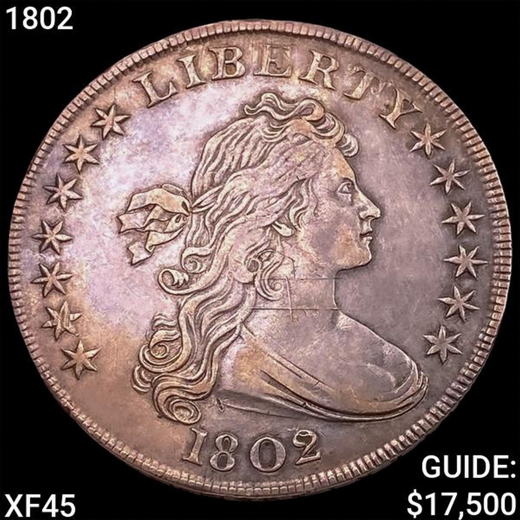 1802 Draped Bust Dollar NEARLY UNCIRCULATED