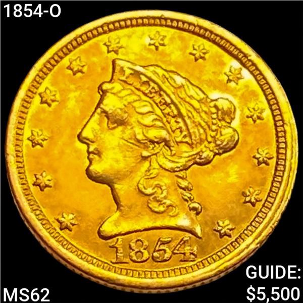 1854-O $2.50 Gold Quarter Eagle UNCIRCULATED