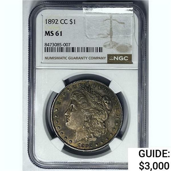 1892 Morgan Silver Dollar NGC MS61