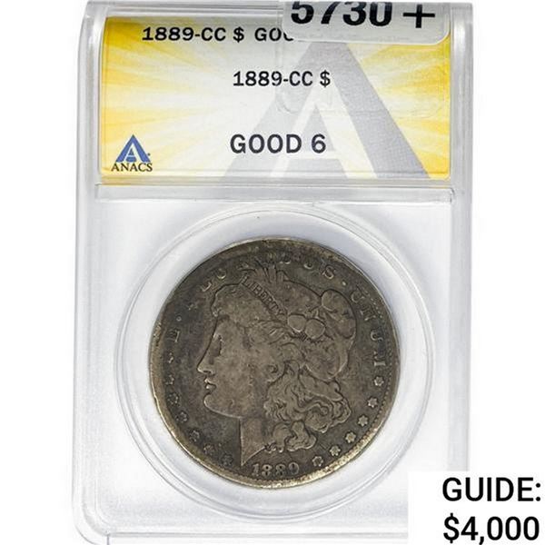 1889-CC Morgan Silver Dollar ANACS GOOD6