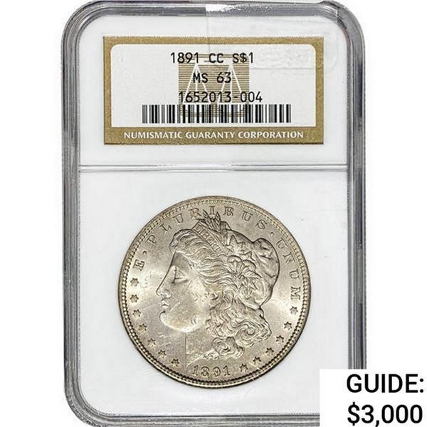 1891-CC Morgan Silver Dollar NGC MS63