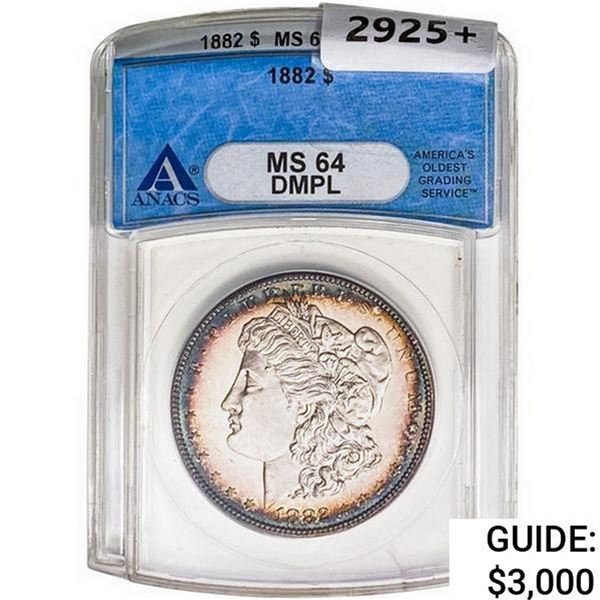 1882 Morgan Silver Dollar ANACS MS64 DMPL
