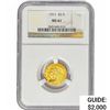 1911 $2.50 Gold Quarter Eagle NGC MS61