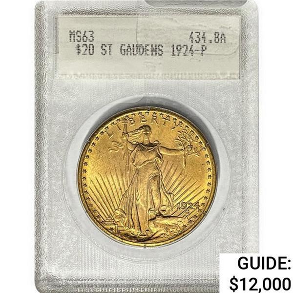 1924-P $20 Gold Double Eagle BLANCHARD MS63
