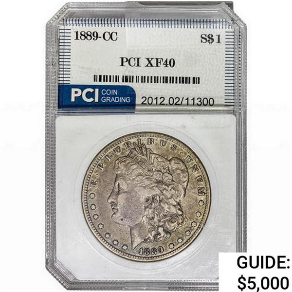 1889-CC Morgan Silver Dollar PCI XF40
