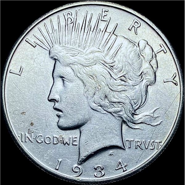 1934-S Silver Peace Dollar CHOICE AU