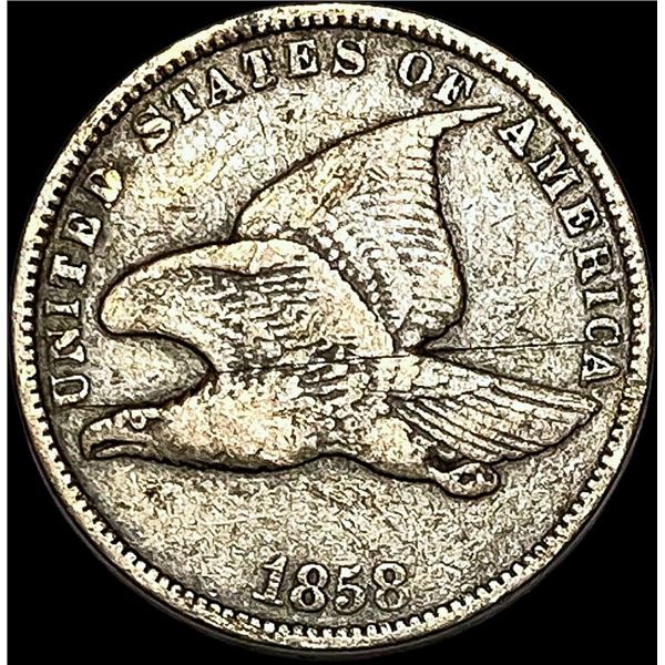 1858 Copper-Nickel Flying Eagle Cent NEARLY UNCIRCULATED