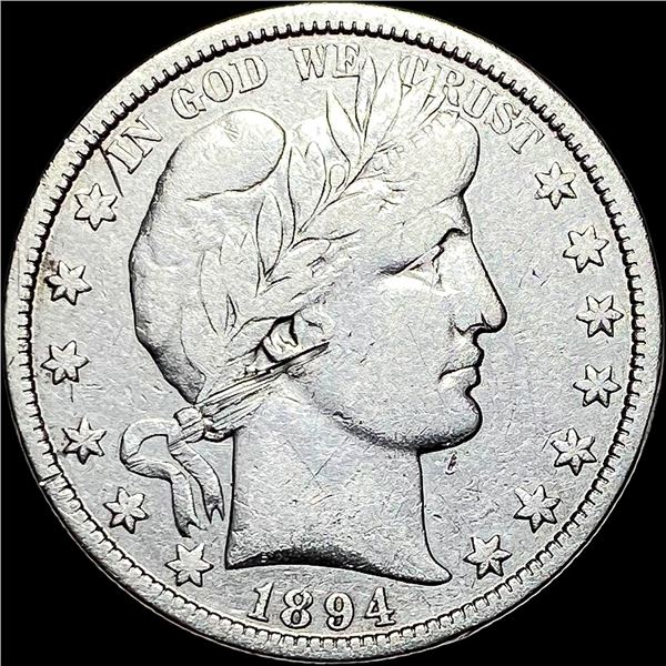 1894-O Silver Barber Half Dollar LIGHTLY CIRCULATED