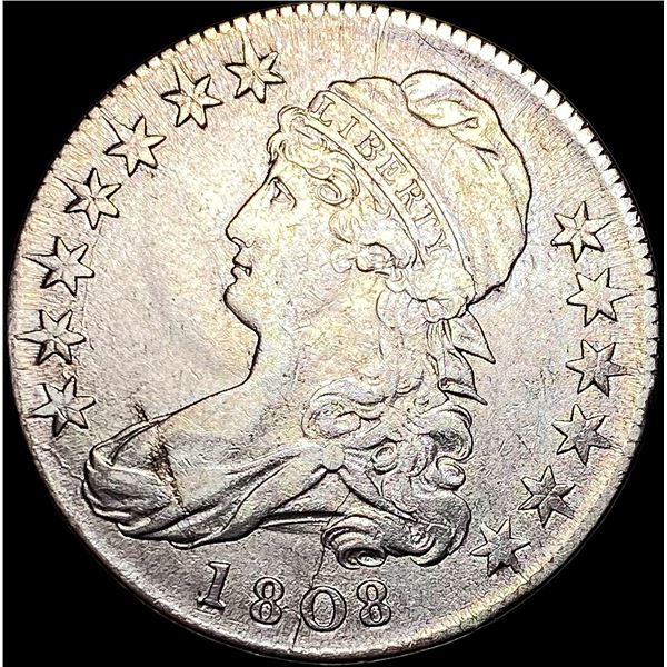 1808 Capped Bust Half Dollar NEARLY UNCIRCULATED