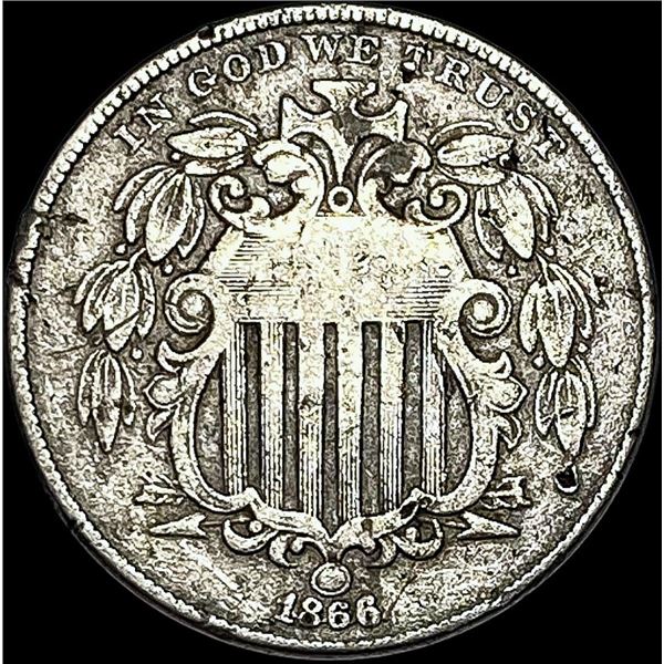 1866 Shield Nickel LIGHTLY CIRCULATED