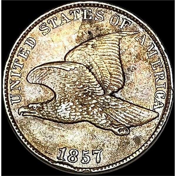 1857 Copper-Nickel Flying Eagle Cent CLOSELY UNCIRCULATED