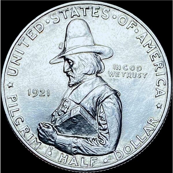 1921 Silver Pilgrim Half Dollar GEM BU