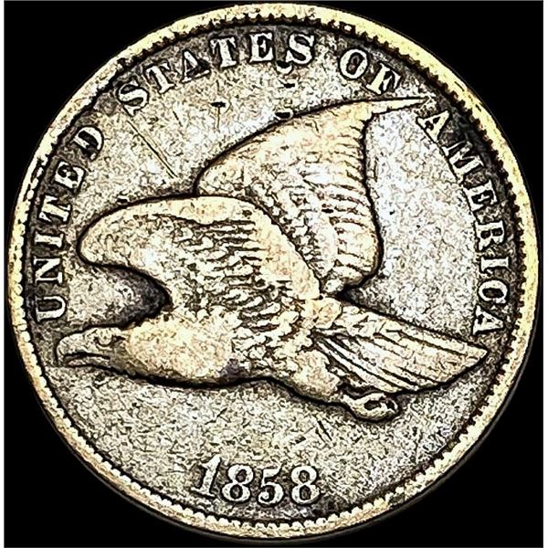 1858 Copper-Nickel Flying Eagle Cent NICELY CIRCULATED