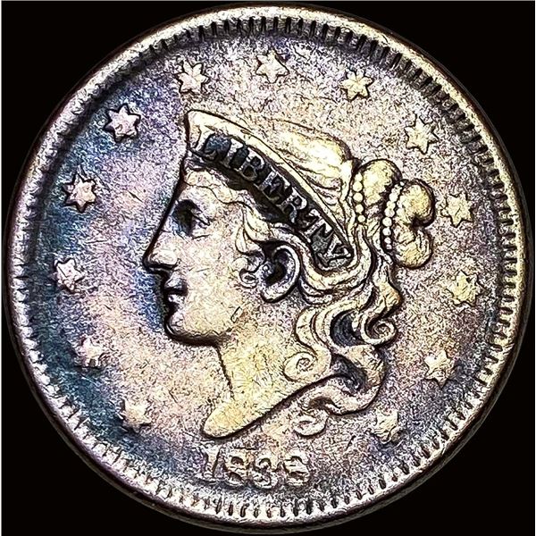 1838 Coronet Head Large Cent LIGHTLY CIRCULATED