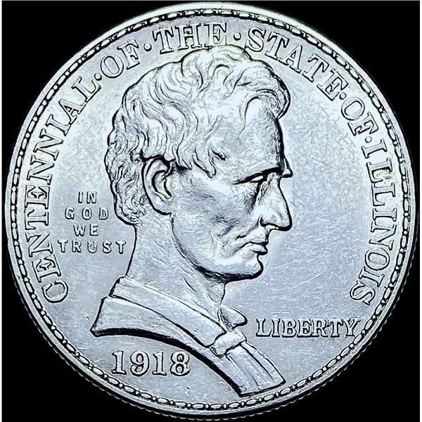 1918 Silver Illinois Centennial Half Dollar GEM BU