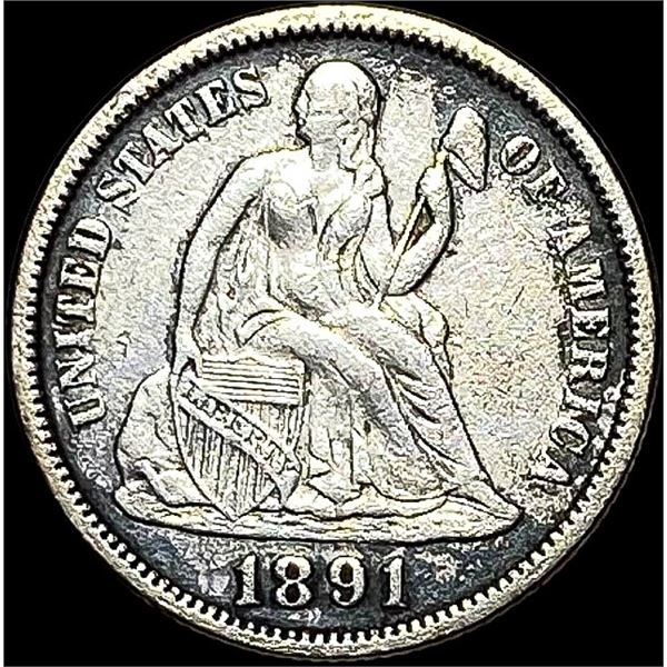 1891 Silver Dime CLOSELY UNCIRCULATED