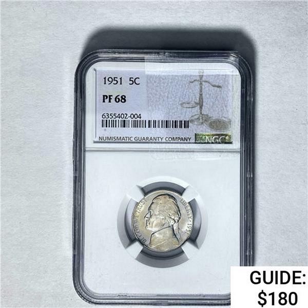 1951 Jefferson Nickel NGC PF68