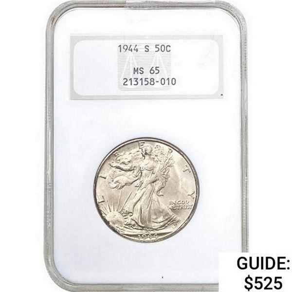 1944-S Walking Liberty Half Dollar MS65 NGC