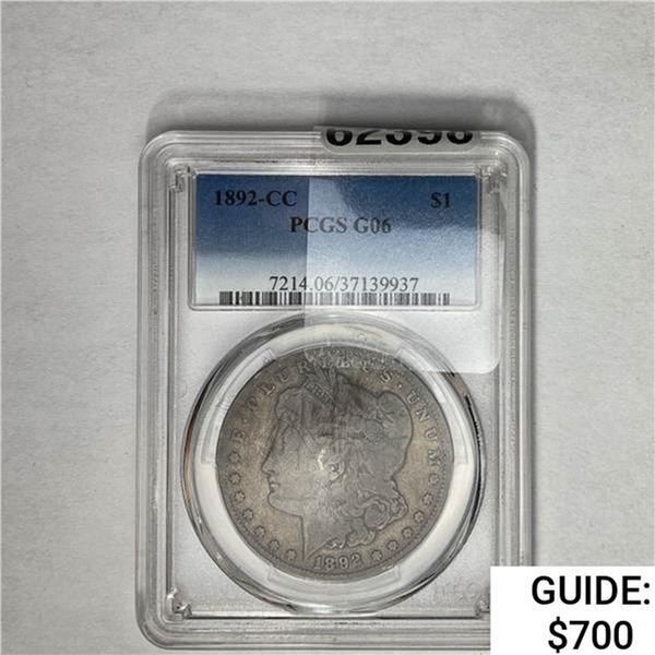 1892-CC Morgan Silver Dollar PCGS G06