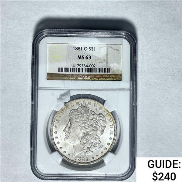 1881-O Morgan Silver Dollar NGC MS63