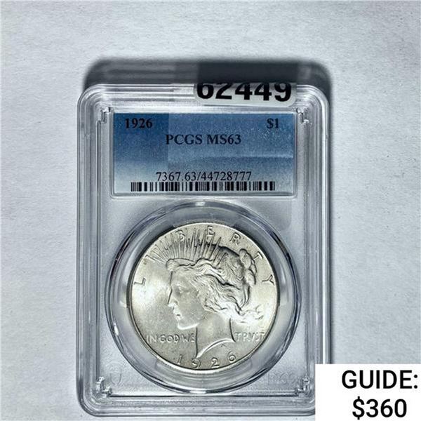 1926 Silver Peace Dollar PCGS MS63 VAM 1