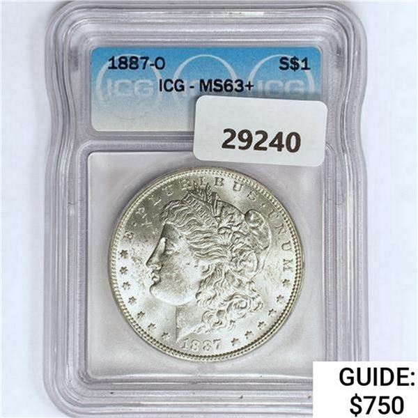 1887-O Morgan Silver Dollar ICG MS63+