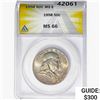 Image 1 : 1958 Franklin Half Dollar ANACS MS66