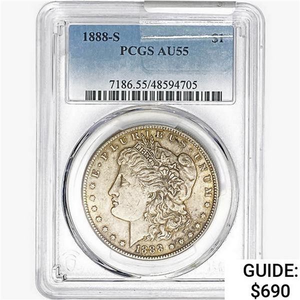 1888-S Morgan Silver Dollar PCGS AU55