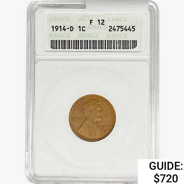 1914-D Wheat Cent ANACS F12