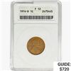 Image 1 : 1914-D Wheat Cent ANACS F12