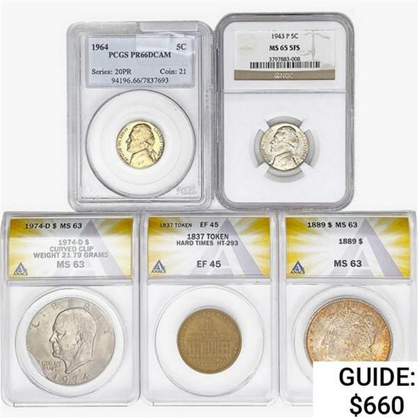 [5] 1837-1974-D Varied Coinage Collection PCGS/NGC/ANACS