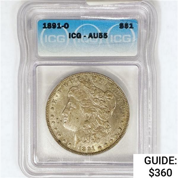 1891-O Morgan Silver Dollar ICG AU55