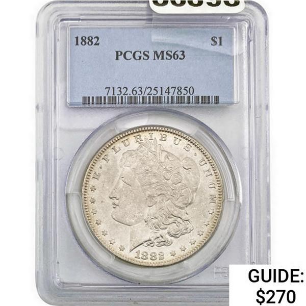1882 Morgan Silver Dollar PCGS MS63