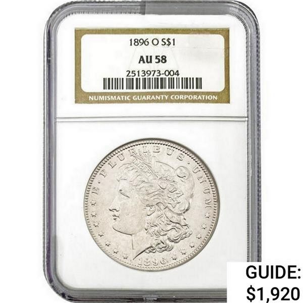 1896-O Morgan Silver Dollar NGC AU58
