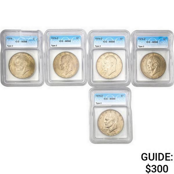 [5] 1976/76-D Eisenhower Dollar ICG MS66 Type 2