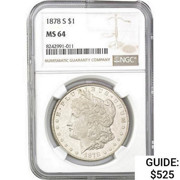 1878-S Morgan Silver Dollar NGC MS64