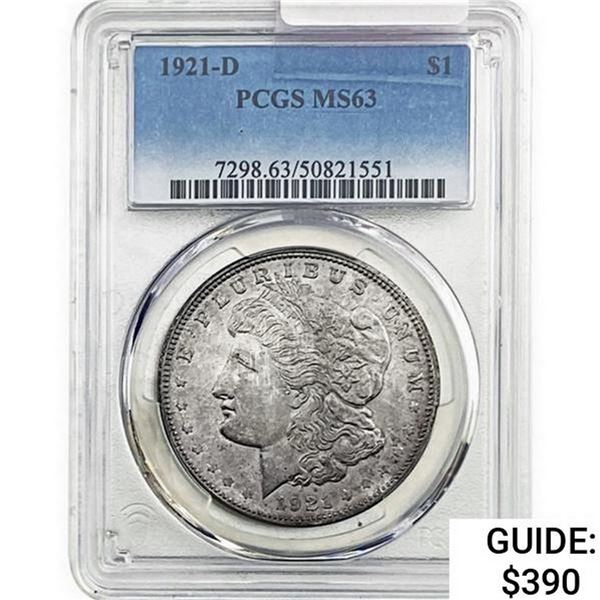 1921-D Morgan Silver Dollar PCGS MS63