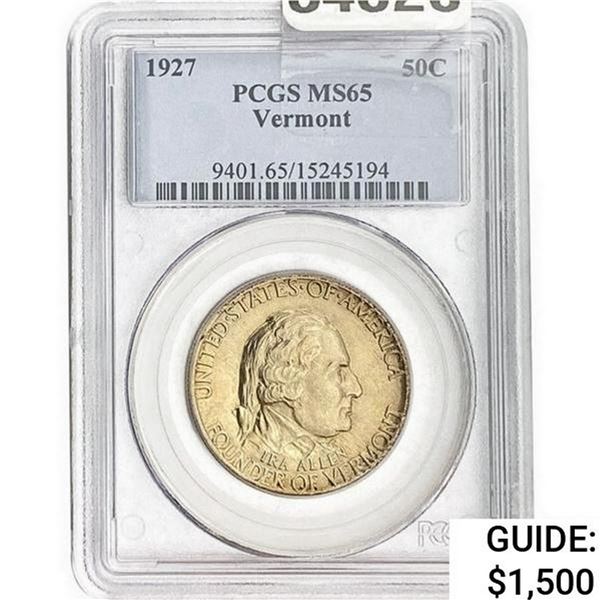 1927 Vermont Half Dollar PCGS MS65