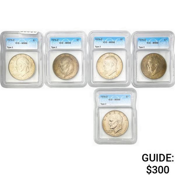 [5] 1976-D Eisenhower Dollar ICG MS66 T2