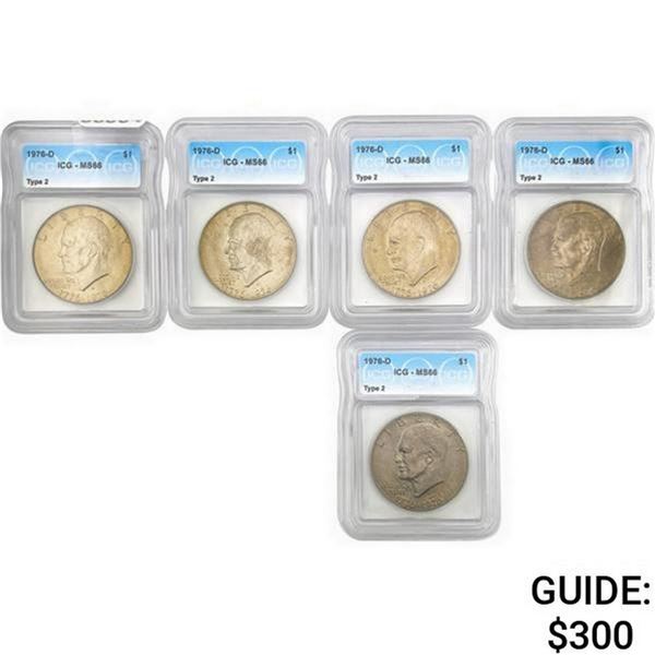 [5] 1976-D Eisenhower Dollar ICG MS66 T2