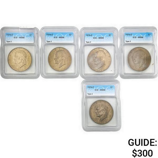 [5] 1976-D Eisenhower Dollar ICG MS66 Type 2