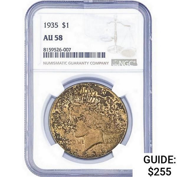 1935 $1 Peace Dollar NGC AU58