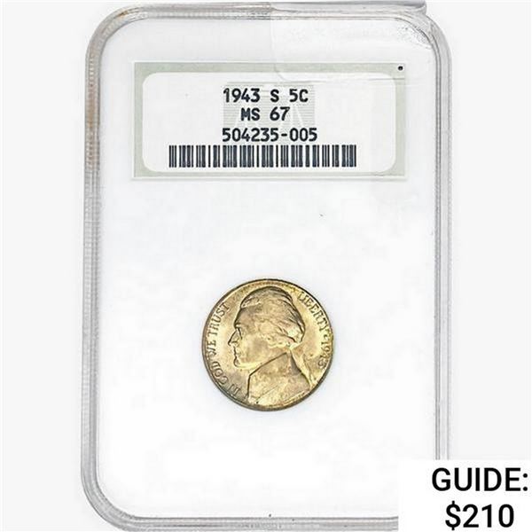 1943-S Jefferson Nickel PCGS MS67