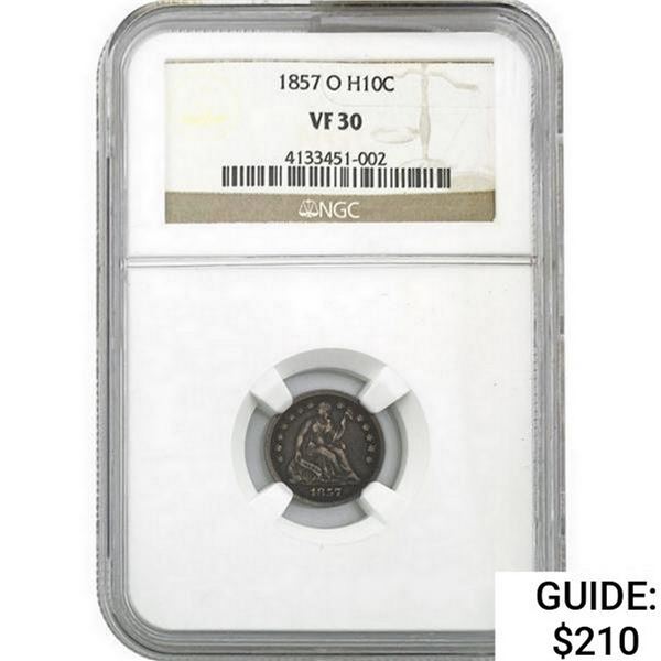1857-O Seated Half Dime NGC VF30