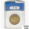 1938-D Walking Liberty Half Dollar ANACS F12