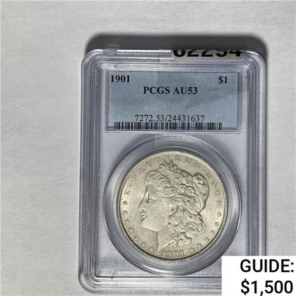 1901 Morgan Silver Dollar PCGS AU53