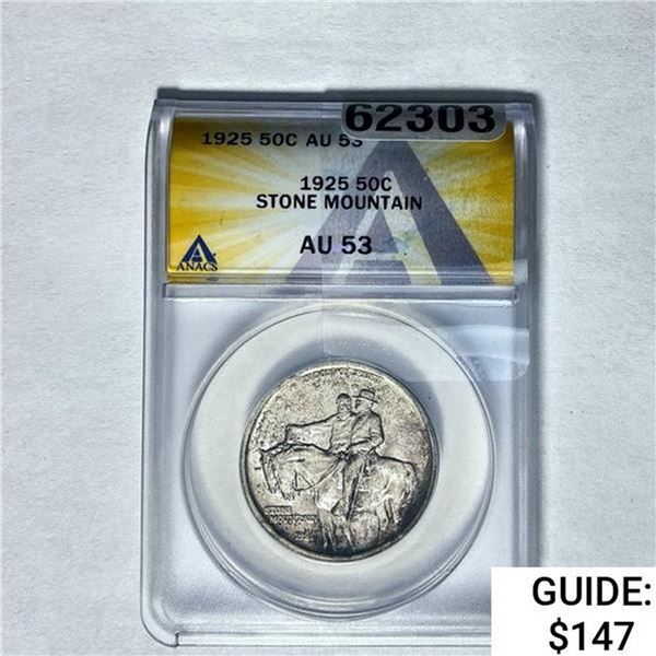 1925 Stone Mountain Half Dollar ANACS AU53