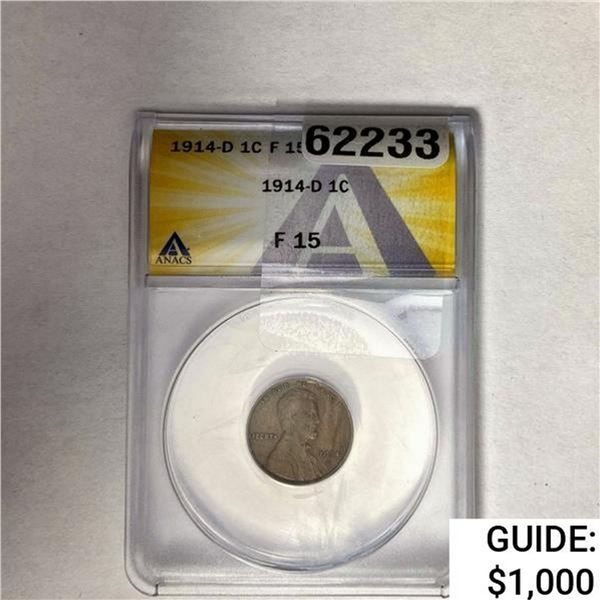 1914-D Wheat Cent ANACS F15