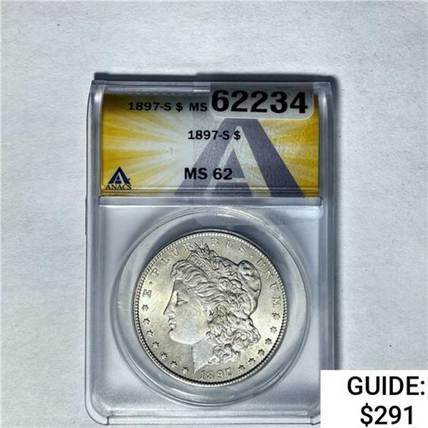 1897-S Morgan Silver Dollar ANACS MS62