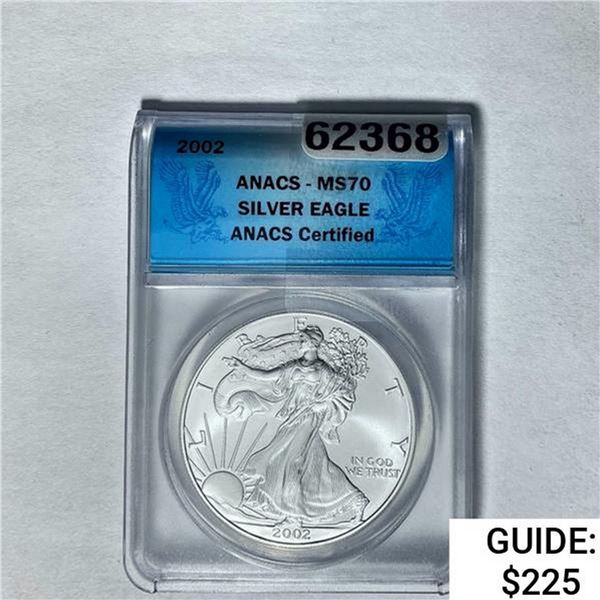 2002 $1 Silver Eagle ANACS MS70